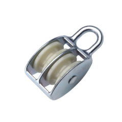 ZINC PLATED PULLEY WITH DOUBLE NYLON WHEEL