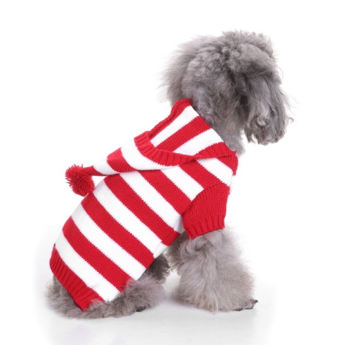 Dog Christmas Sweater Hoodie Striped Clothes for Samll Medium Large Breeds