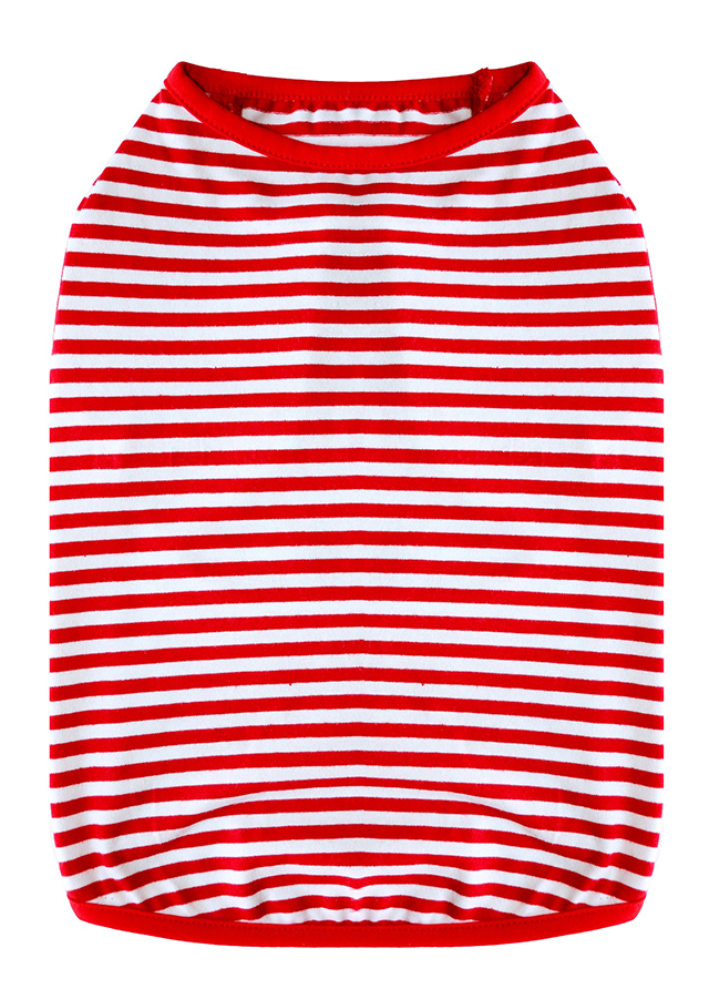 Wolspaw Striped Dog Shirt 4th of July 100% Cotton Pet Small Medium Large Clothes Dogs Boy Girl T Shirts,Soft Breathable Strechy,Black Red S 
