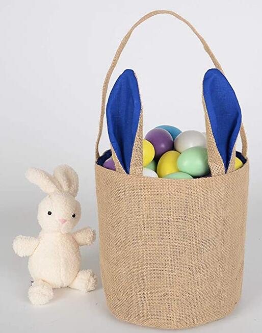 Burlap Bunny Rabbit Fluffy Tail Canvas Tote for Girls to Carry Candy Gifts and Eggs Easter Eggs Hunt Event Jute Easter Bunny Basket for Kids Easter Burlap Basket CAMIRUS 2PCS Easter Bunny Bags 