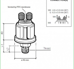 VDO Engine Oil Pressure Sensor,360-081-030-138C，VDO30/138. VDO Gauge Pressure 10B 24V 52,350-040-004C. VDO Temperature Gauge 120C/250F 24-52,310-040-020C.VDO Temperature Sensor,323-803-004-001D,VDO120°,WK100. VDO Tachometer 4.000 RPM ,A2C3832800030.