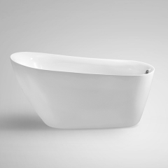 Aifol 67" Inches Acrylic Freestanding Bathtub Tulip Soaking SPA Tub with Contemporary Design for Home, White