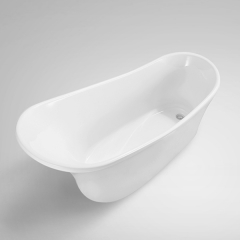 Aifol 67" Inches Luxury Freestanding Bathtub Tulip Acrylic Soaking SPA Tub with Contemporary Design, White