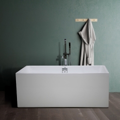 Aifol  67'' Rectangular Freestanding Bathtub Acrylic Soaking SPA Tub, White