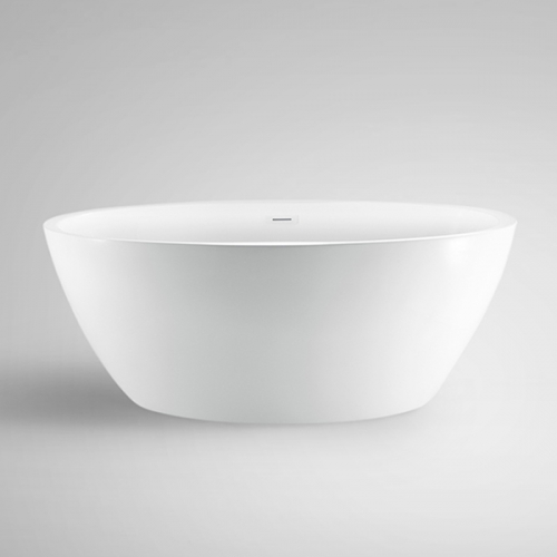 Aifol 67'' Inches Oval Freestanding Bathtub Acrylic Soaking SPA Tub for Small Bathroom, White