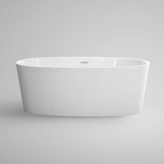 Aifol 67" Inches Luxury Stand Alone Bathtub Acrylic Soaking SPA Tub – Modern Bathtubs with Contemporary Design, White