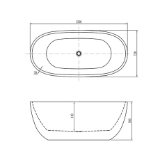 Aifol 1700mm Free Standing Bathtub Acrylic Soaking SPA Tub – Modern Bathtubs with Center Drain, White