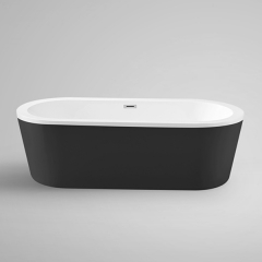 Aifol 61" Inches Luxury Stand Alone Bathtub Acrylic Soaking SPA Tub – Modern Bathtubs with Contemporary Design, Black