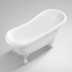 Aifol 59 Inch small Shoe Deep Acrylic Clawfoot Bathtub Vintage