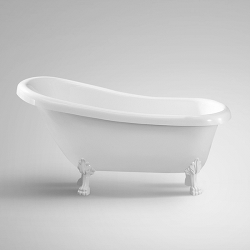 Aifol 59 Inch small Shoe Deep Acrylic Clawfoot Bathtub Vintage