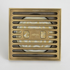 Aifol 4 Inch Brass rectangular Anti-odor Bathroom Floor Drains