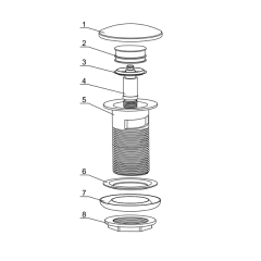 Aifol Push and Seal Pop-up Drain Assembly for Bathroom Sink, Polished Chrome