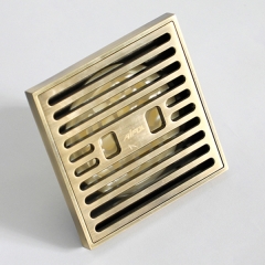 Aifol 4 Inch Brass rectangular Anti-odor Bathroom Floor Drains