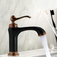 Aifol Single Handle Antique Bronze Bathroom Sink One Hole Faucet Lavatory Faucets Deck Mount
