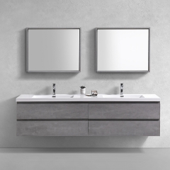 Aifol New Design 60 inches Wall Hung Double Sink Basin Bath Vanity