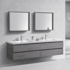Aifol New Design 60 inches Wall Hung Double Sink Basin Bath Vanity