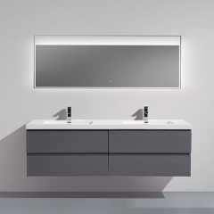Aifol 72-inch Contemporary Wall Mounted Moistureproof Double Sink Bath Vanity