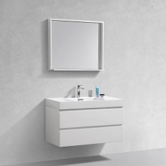 Aifol 40 Inch Luxury Wall Hung White Hotel Bathroom Furniture Set