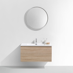 Aifol Modern Wall Mounted Double Sink MDF 36" Bathroom Vanity Cabinet with Drawers