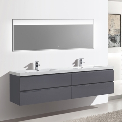 Aifol Modern 84-inch Wall Mounted Double Sink Storage Hotel Bathroom Vanity Cabinet