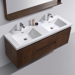Aifol  Classic Rosewood Wall Mount Bathroom Single Sink Hotel 60