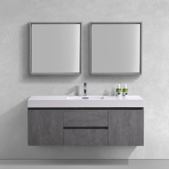 Aifol  Classic Wall Hung Bathroom Single Sink 60" Cabinet Vanity Set