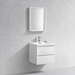 Aifol 24 Inch Elegent Wall Mount Hotel Wash Basin White Vanity