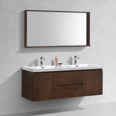 Aifol  Classic Rosewood Wall Mount Bathroom Single Sink Hotel 60