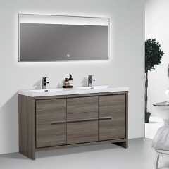 Aifol 60 inch Luxury Double Sink Basin Melamine Bathroom Vanity Cabinet Home Center