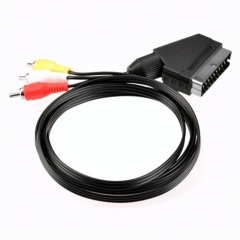 1.8m Black RGB AV SCART Cable Cord TV Lead Fit For NES Nintendo System