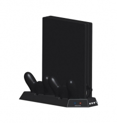Multi-Function Charging Stand with Built-in Cooling Fans and USB HUB for PS4 Pro/Black