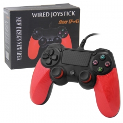 Wired Game Controlelr For PS4 black and red