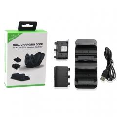 Dual Charging & 2 Rechargeable Batteries Charging Cable Charge Kit For XBOX One Controller