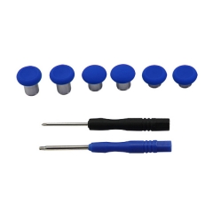 6Pcs Swap Thumbsticks Grips Metal Magnetic Stick Set for PS4 Slim/PS4/XBOX ONE Controller - Blue pp bag