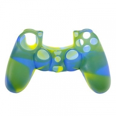 Silicone Skin Case for PS4 Controller Blue + Yellow + Green