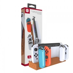 Switch Joy-Con 4 Slot Charging Station With 8 Game Cards Storage/Brown