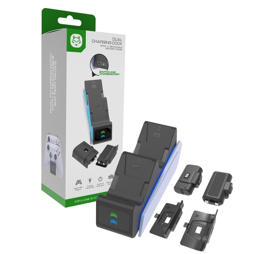 Dual Charging Dock With 2 Replaceable Battery Packs For X-one/s/Elite/SS/SX