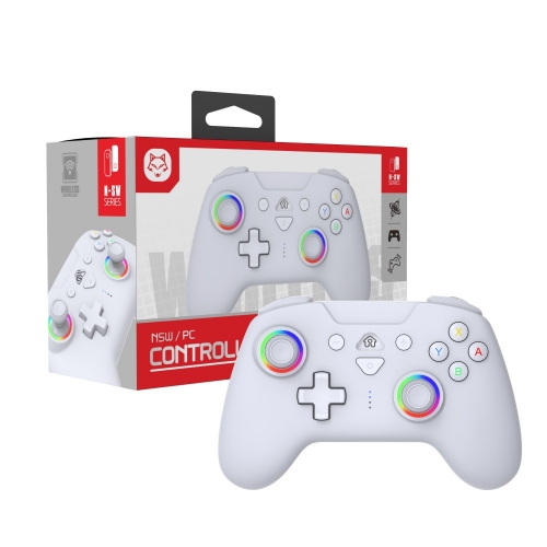 Switch/Lite/Oled/PC/IOS/Android/Steam RGB Breathing Lighting Wireless Controller/White