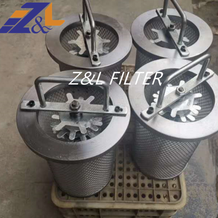 Customized stainless steel basket filter 304 flange tube filter element Magnet filter element for steel factory ,lubration oil station