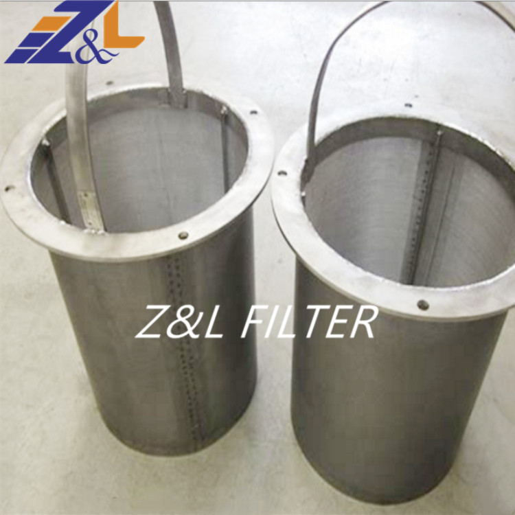 Customized 304 316 flange pipe filter cartridge Stainless Steel Basket Filter