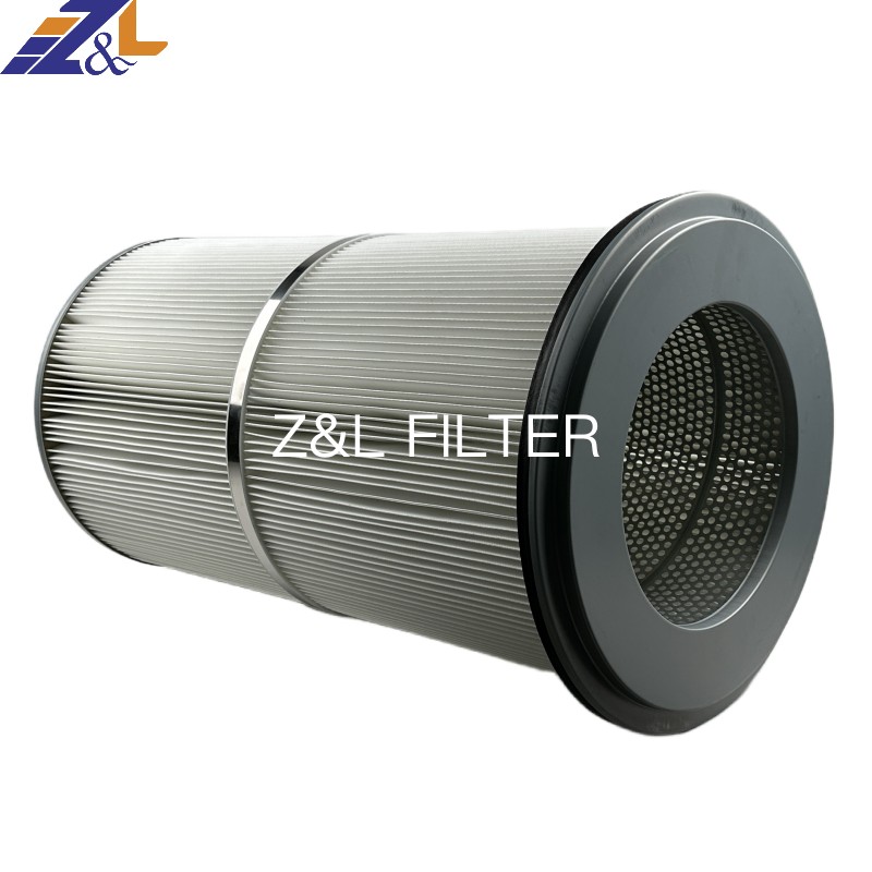 Z&L Factory Manufacturer Industrial 0.3 Welding Fume Powder Collection Cylindrical Polyester Dust Cartridge Air Filter