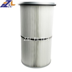 Z&L Factory Manufacturer Industrial 0.3 Welding Fume Powder Collection Cylindrical Polyester Dust Cartridge Air Filter