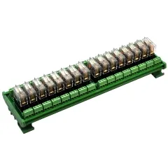 ELECTRONICS-SALON DIN Rail Mount AC/DC 12V control 16 SPDT 16Amp Pluggable Power Relay Module.