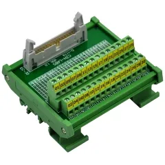 CZH-LABS DIN Rail Mount IDC-30 Male Header Connector Breakout Board Interface Module, IDC Pitch 0.1", Terminal Block Pitch 0.2"