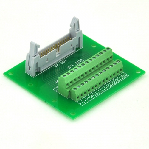 ELECTRONICS-SALON IDC26 2x13 Pins 0.1" Male Header Breakout Board, Terminal Block, Connector.