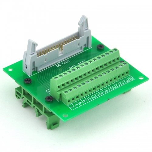 ELECTRONICS-SALON IDC30 Header Interface Module with Simple DIN Rail Mounting feet.