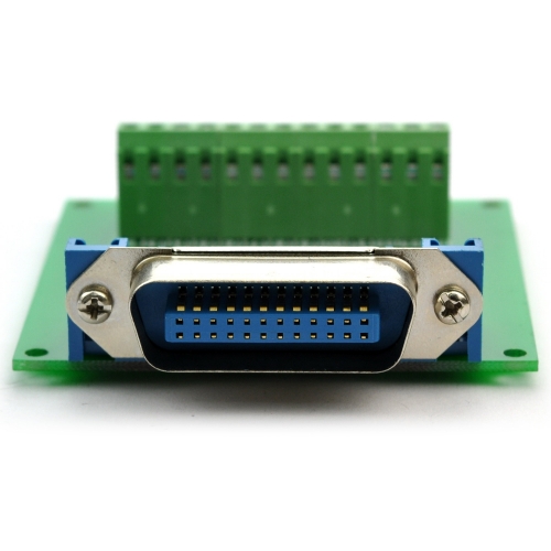 CZH-LABS 24-Pin 0.085" Centronics Male Ribbon Connector Screw Terminal Block Breakout Board.