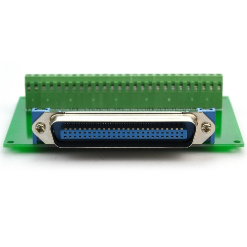 CZH-LABS 50-Pin 0.085" Centronics Male Ribbon Connector Screw Terminal Block Breakout Board.