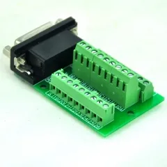 CZH-LABS Slim Right Angle D'SUB DB26HD Female Header Breakout Board Module, D-SUB.