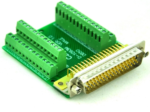 CZH-LABS Slim Right Angle D'SUB DB50 Male Header Breakout Board Module, D-SUB.